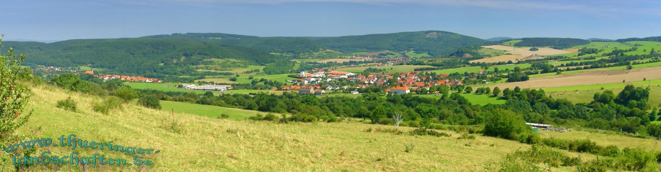 Weitsicht vom Katzenstein bei Andenhausen (Neidhartshausen, Zella, Diedorf, Fischbach, Empfertshausen)