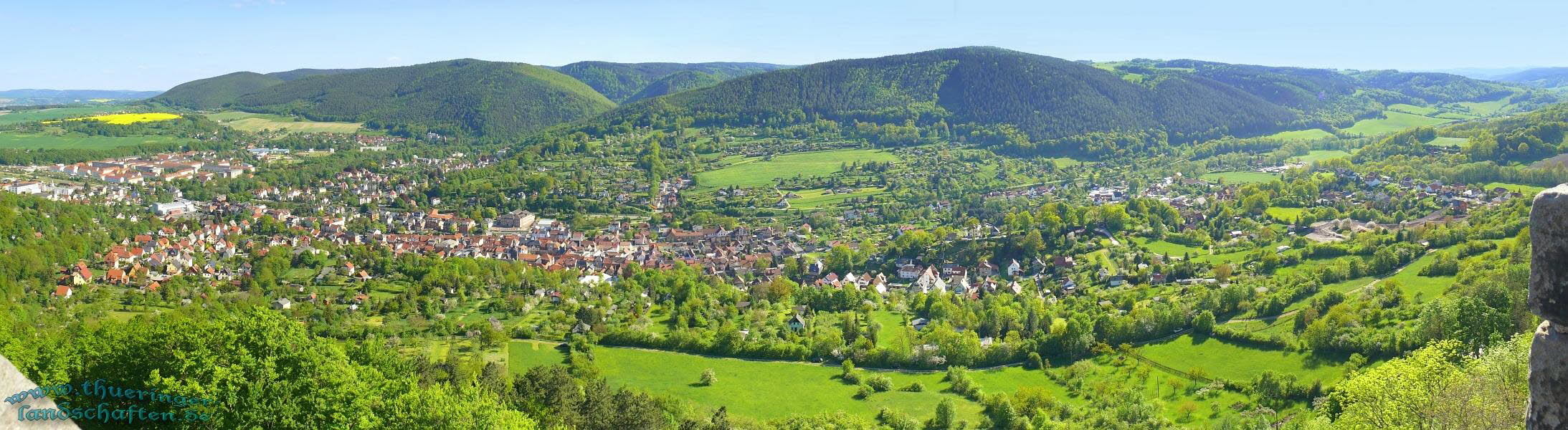 Blick von der Burg Greifenstein auf Bad Blankenburg