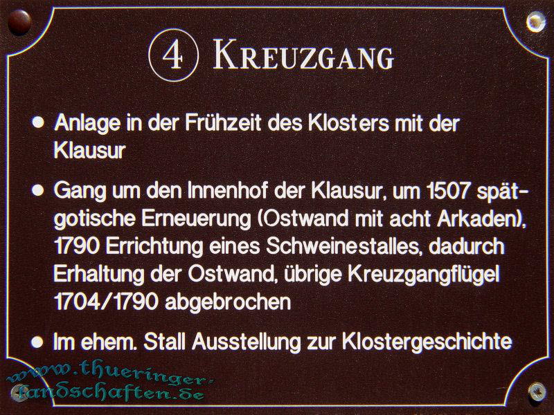 Kreuzgang, Ausstellung zur Klostergeschichte