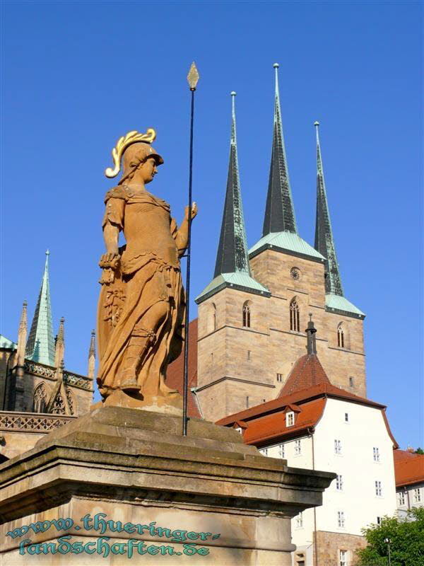 Minerva-Statue, Erfurter Dom & Severiikirche