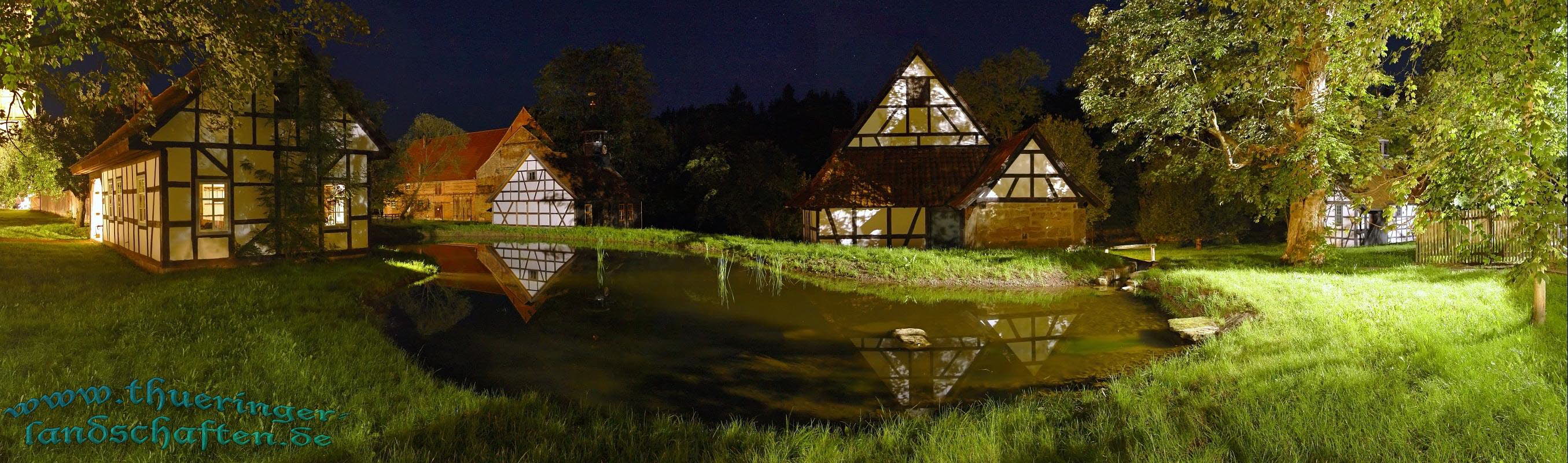 Neubauerngehft, Teich mit ehem. Domnenscheune & Karstmhle