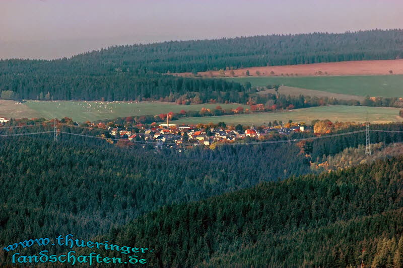 Blick vom PSW Goldisthal nach Sonnenuntergang